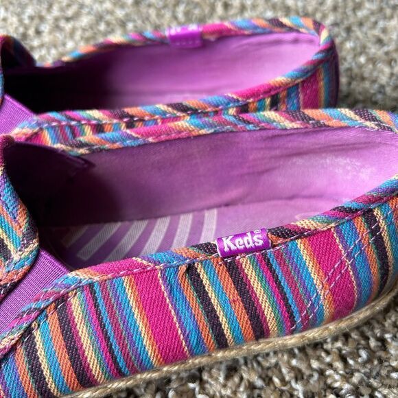 Keds Multi Colored Rainbow Hemp Heel Espadrille Slide On Shoes - Picture 10 of 10
